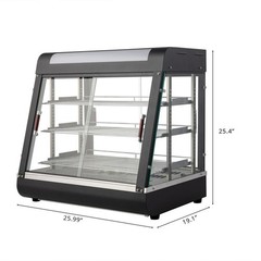 ROVSUN 3 Tiers 26″ Commercial Heat Food Pizza Warmer Display Show Case w/Bulb