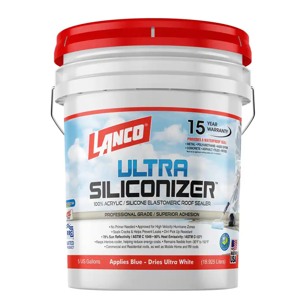 Roof Coating Ultra Siliconizer 100% Acrylic Elastomeric Reflective 5 Gal. NEW