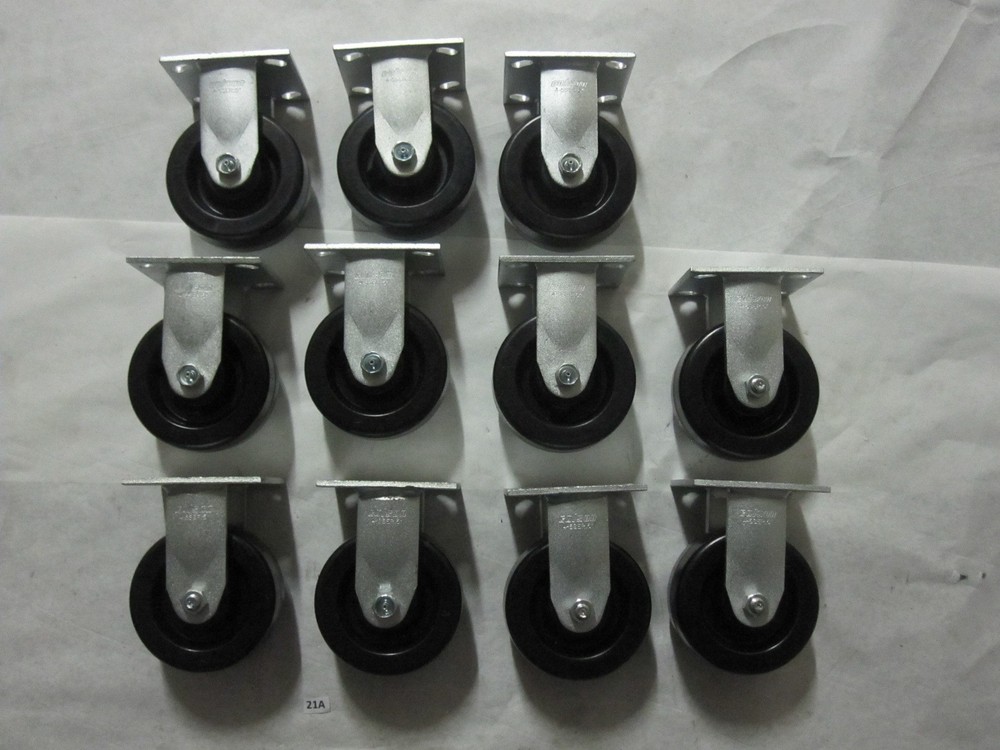 Colson 4 Series Rigid Plate Caster 5 x 2 Phenolic Wheel Lot of 11 4-5SER 5