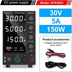 Wanptek Adjustable DC 0-30V 0-5A Lab Power Supply Variable Bench Switching