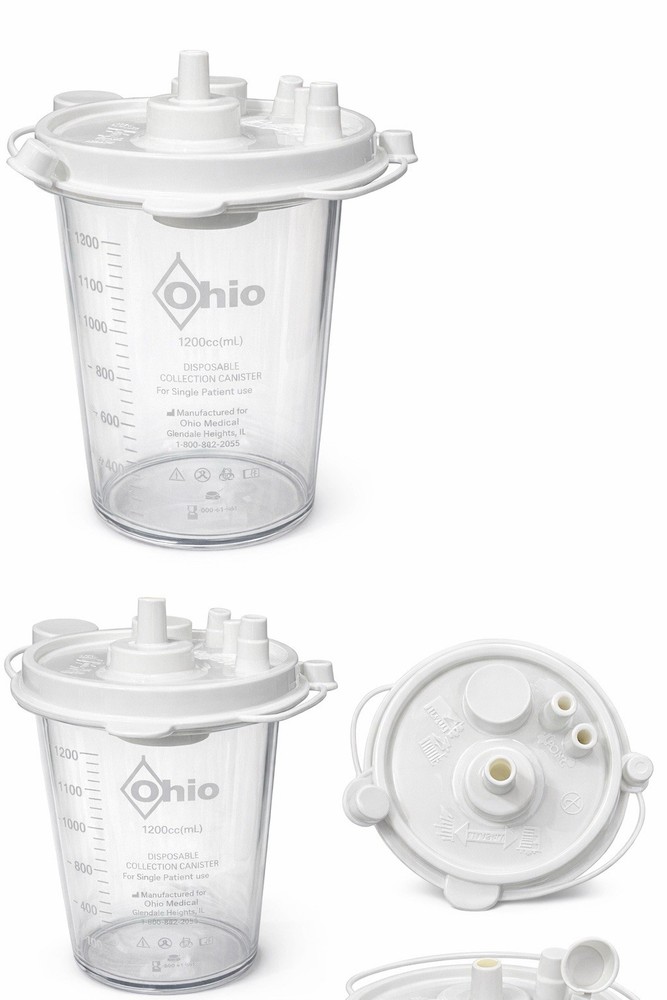 Ohio Medical Suction Canister with Lid 1200cc
