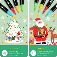 72 Colors Acrylic Paint Markers, Dual Tip Acrylic Paint Pens with Brush Tip &