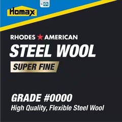 Steel Wool 0000 12 pad Fine Grade Rhodes, American Final Finish Super Fine