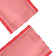 5x7in Matte Red Foil Mylar Flat Open Top Pouch Bag w/ Clear Back & Machine