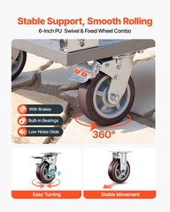 VEVOR Platform Truck 2650 lbs Heavy Duty Foldable Hand Push Cart with Wheels