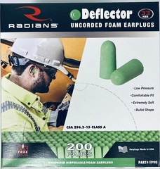 Radians FP90 Deflector Green Earplugs Uncorded NRR33 Select Quantity Pairs