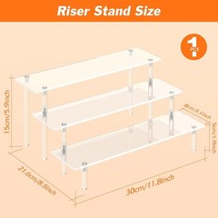 3 Tier Acrylic Display Risers, Large Perfume Organizer 8.5 x 11.8 x 5.9 inches