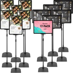 12 Pack Adjustable Poster Stand Holder Floor Standing Display Sign Holder for…