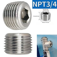 STAINLESS STEEL PLUG ALLEN HEAD 3/4″ NPT PIPE 2PCS,USA STOCK!!