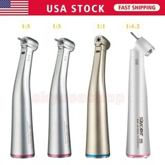Dental 1:1 /1:4.2/1:5 LED Fiber Optic Contra Angle Handpeice Push Button Fit NSK