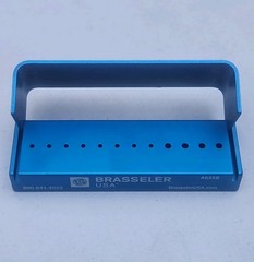 Brasseler USA A635B Blue Aluminum Bur Block 8FG 4RA Dental Organizer