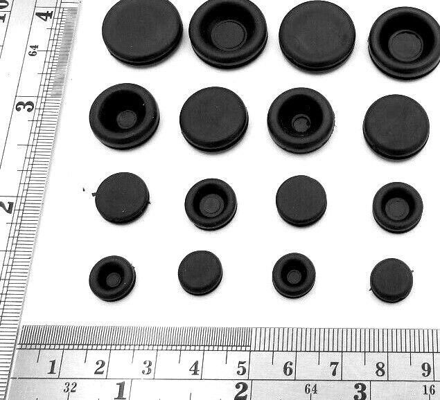 Hole Plugs For Auto Body Sheet Metal Solid Rubber Choose From 7 ID’s 1/16″ Panel