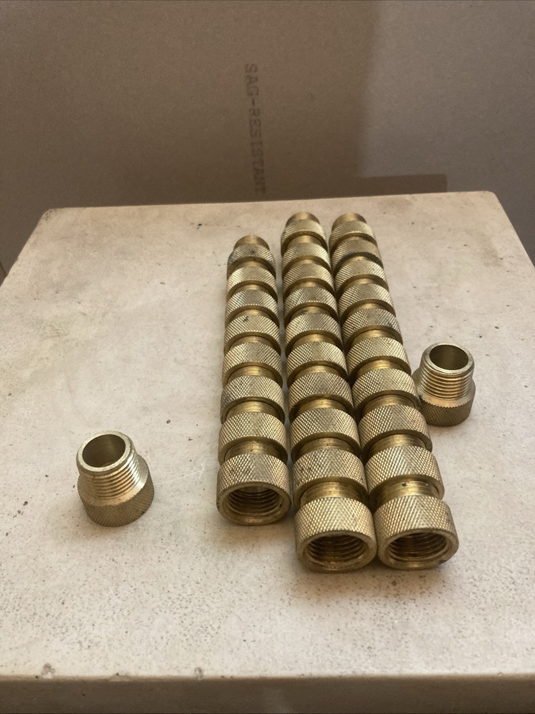 30 X Brass knurled 1/2″ Pipe Adapter 1/2″ MNPT x 1/2″ FNPT x 1-1/4″ L Fitting
