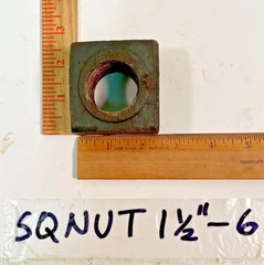 (1) 1 1/2″-6 Square Nut Steel Plain Regular 1 1/2-6 1.50″ SQUARE NUT (2.39×1.55)