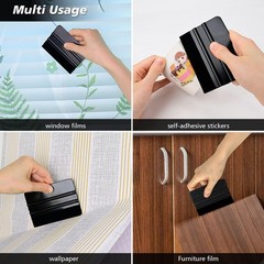 100 PCS Felt Squeegee for Vinyl – Flexible Plastic Black