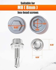400 Pcs Metal Roof Screw Caps, UV Resistant Plastic Covers – Silver Gray