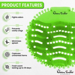 Urinal Screen & Odor Neutralizer Anti-Splash – Pack of 3 Round Green Unscented