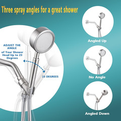 All Metal Handheld Shower Head Holder Brass Pivot Ball Joint Brushed Nickel