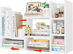 Compact Modern Desk Shelves – Adjustable Organizer with Anti-Fall Features