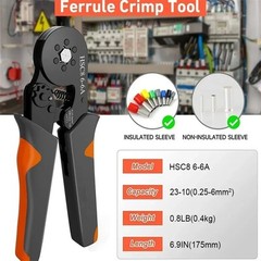 Ferrule Crimping Tool Kit AWG 23-7 Self-Adjustable Ferrel Crimper Kit wit1200PCS