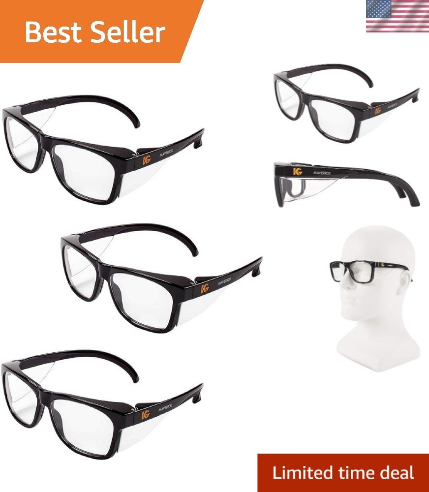 3 Pairs of KleenGuard V30 Maverick Clear Safety Glasses – Ideal for Construction
