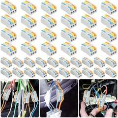 40PCS Mini Push-in Terminal Block 28–14 AWG Quick Wire Connector for Home Wiring