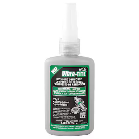 Vibra-Tite 54150 Retaining Compound, 541 Series, Green, Liquid, 50Ml, Bottle