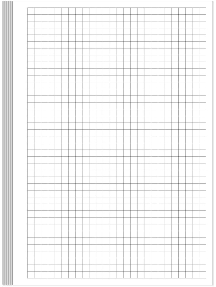A5 Unpunched Grid Refill Paper – Graph 5.8″ x 8.3″, Blue,Clear,White