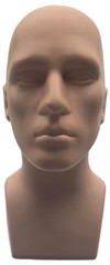 3PCS, 15:”all, Male Mannequin Head, Table Top Display, Durable PE Plastic, Flesh