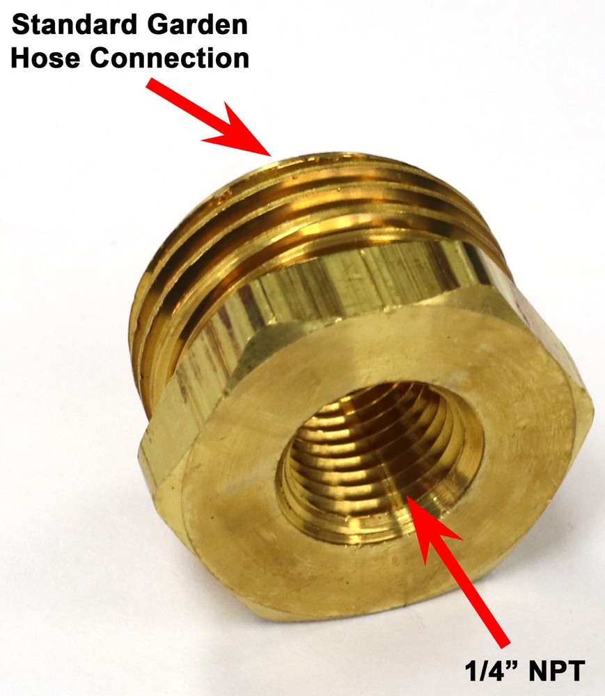 3/4″ Male Garden Hose GHT to 1/4″ Female NPT Adapter Brass Winterize Power Wash