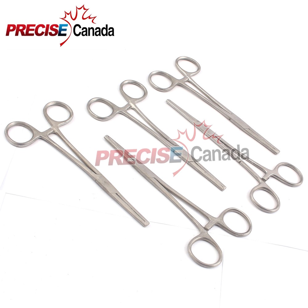 5 Pcs Kocher Hemostat FORCEPS 7″ Straight, Teeth 1X2, Surgical Instruments