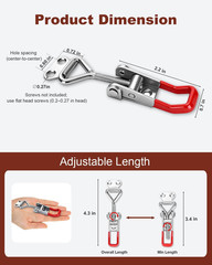 2 Pack Adjustable Toggle Latch 4001, Quick Release Toggle Clamp with 220Lbs Capa