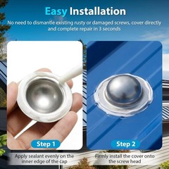 Stainless Steel Roofing Screw Caps for Roof Leak Repair,Directly Cover ,250 Pcs