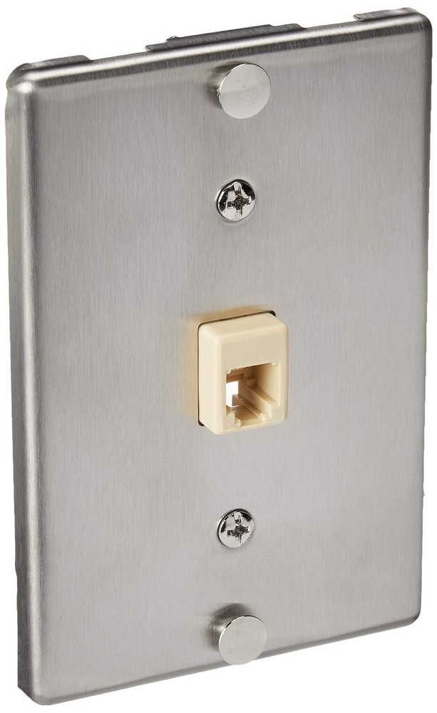 Leviton C0256-SS Telephone Wall Phone Wallplate Surface Mount Jack