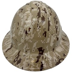 Desert Digital Camo Hydro Dipped Full Brim Hard Hat with Ratchet Suspension