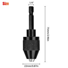 2/4x 1/4″Hex Shank Keyless Chuck Adapter Drill Bit Quick Change Driver Converter