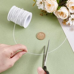 100 Yards Ghost White Floral Wires, 18 Gauge Cotton Covered Millinery Wire Ir…