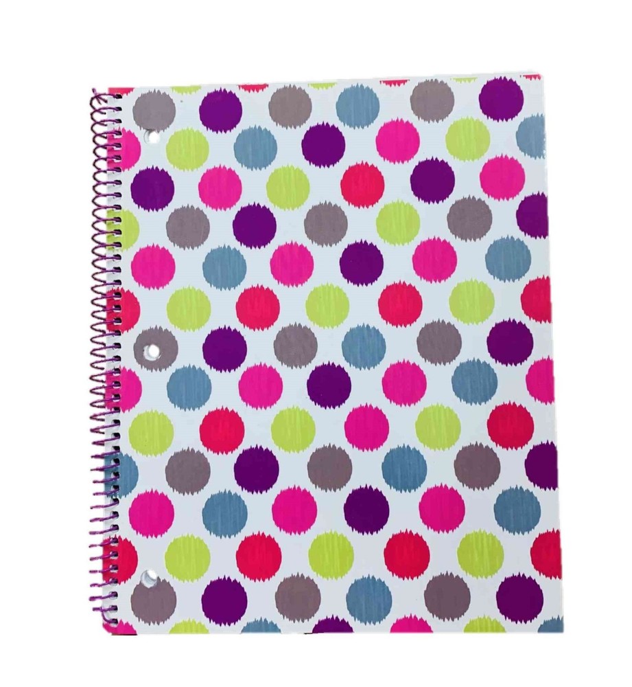 Multicolored Paint Polka Dots Spiral Notebook (8.5 Inches x 10.5 Inches, 80 Shee