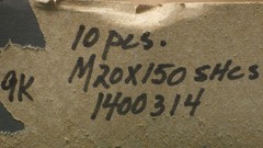 Lot of (1) M20 x 150 Socket Head Cap Screw 12.9 Black Oxide Unbrako