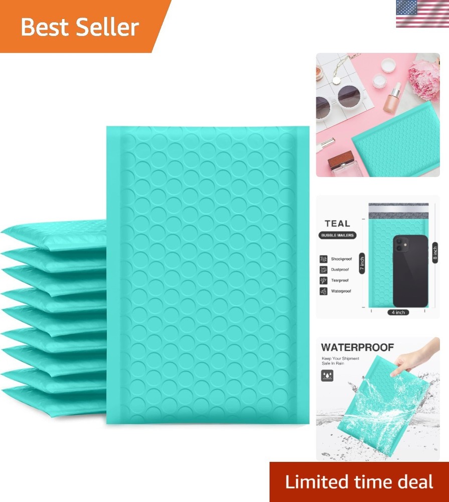 Brand New Bubble Mailers Teal 4×8 Inch 50 Pack