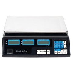 US 40kg/5g Digital Price Computing Scale Black for Vegetable Food US Plug w/ LCD