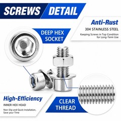 880PCS Metric Screws Assortment Kit, Hex Socket Head Cap, Bolts Nuts Washers New
