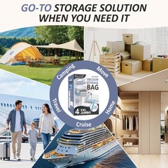 Vacuum Storage Bags, 80% Compression Vacuum Seal Space Saver Plastic Packagin…