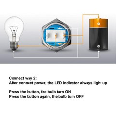 19mm 12V LED ON OFF Push Button Power Switch Latching with Wire Socket Harness