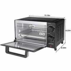 Mainstays 4-Slice Countertop Toaster Oven with Bake & Broil Black