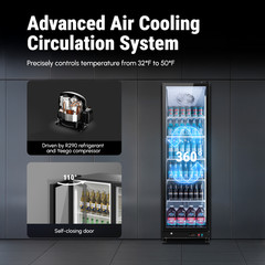 Yeego 22″ Width 12.36 Cu.ft Commercial Display Beverage Refrigerator Cooler