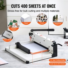 Paper Cutter 12″ A4 Guillotine Paper Trimmer 400 Sheet Capacity Metal Base