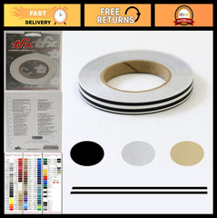 Custom Dual Pinstripe Tape 3/16″ x 50′ – Silver Metallic Auto Trim Decal Stripe