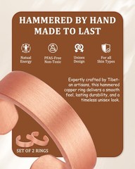 100% Pure Copper Rings for Women & Men (Two-Pack) — Solid Raw Copper — Uncoat…