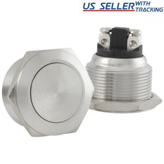 22mm Starter Switch / Boat Horn Momentary Push Button Stainless Steel Metal